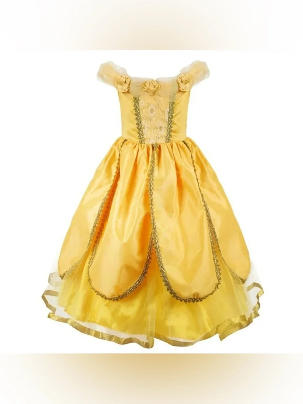 Yellow Princess Belle-Style Girls Costume Dress